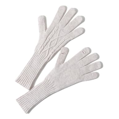 Vinterhansker med fingertupp berøringsskjerm design ren ull Hvit
