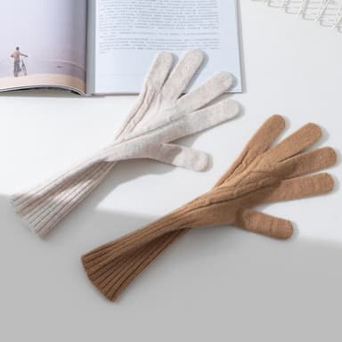 Vinterhansker med fingertupp berøringsskjerm design ren ull Hvit