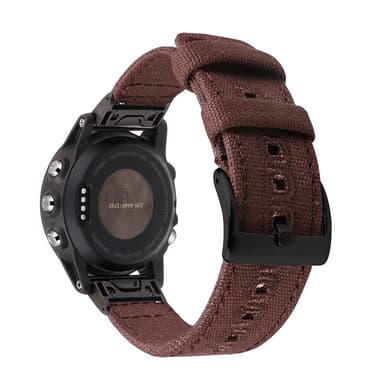 Høykvalitets vevd lerretsrem for Garmin-klokke Brun L