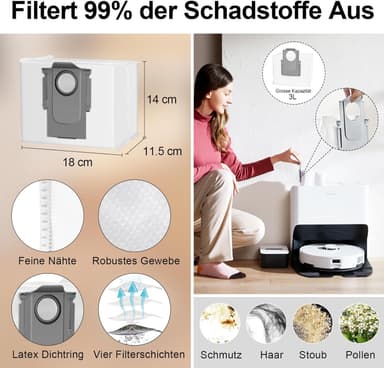 22 deler tilbehør Xiaomi Mi Robot Vacuum-Mop S8/S7/S8+/S7 MaxV Ultra Flerfarget