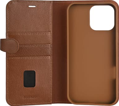 Buffalo iPhone 16 Pro Max 2in1 Leather MagSeries lommebokdeksel (brun)
