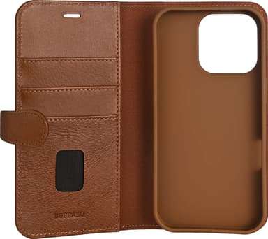 Buffalo iPhone 16 Pro 2in1 Leather MagSeries lommebokdeksel (brun)