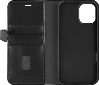 Buffalo iPhone 16 Plus 2in1 Leather MagSeries lommebokdeksel (sort)