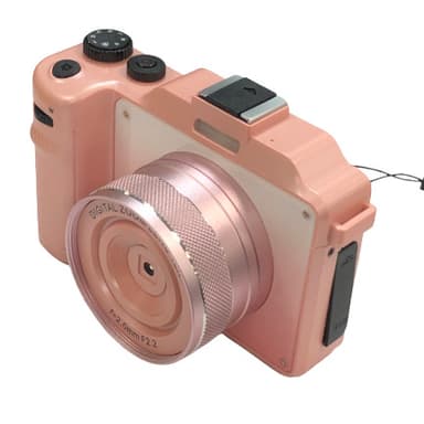 Digitalkamera 4K/48MP med 18X digital zoom, stabilisering og autofokus Rosa