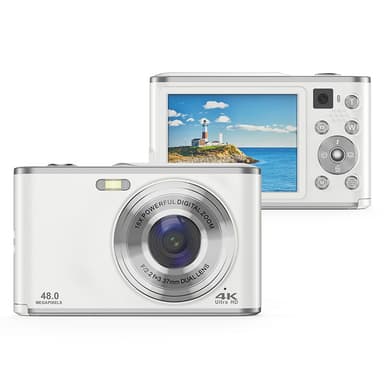 Digitalkamera 4K 48MP 16 x zoom webkamera med 32 GB TF-kort Sølv