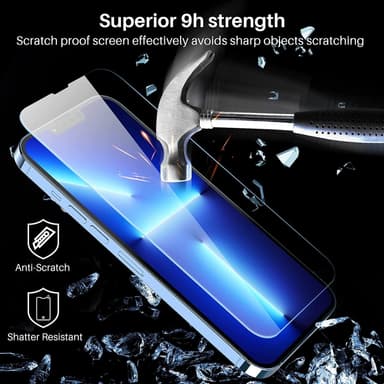 Skjermbeskytter i herdet glass til iPhone 13/13 Pro, 3-pakning