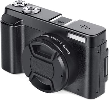 Digitalkamera med 24 MP, HD 1080p og 16x zoom, sort