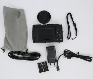 Digitalkamera med 24 MP, HD 1080p og 16x zoom, sort