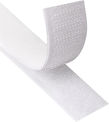 Borrelås med selvklebende tape Hvit 3 cm / 8 m