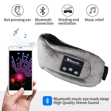 Sovemaske med hodetelefoner Bluetooth 5.0 Grå