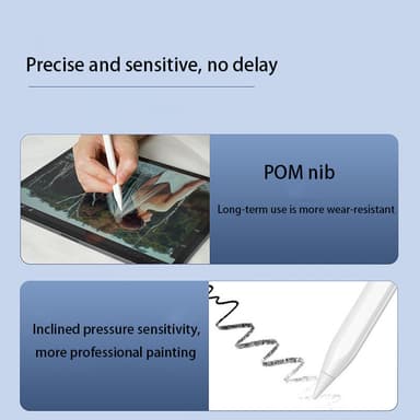 Universal Stylus-penn for iPad med 4 pennesplitter Hvit