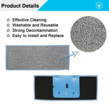 Vaskbare moppekluter til iRobot Braava Jet m6/6012/6110/6112, 8 stk. Grå