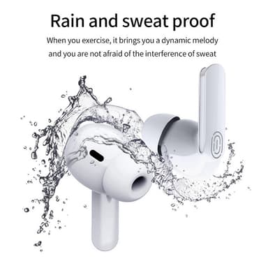 Trådløse øreplugger Bluetooth 5.0 berøringskontroll IPX5 Hvit