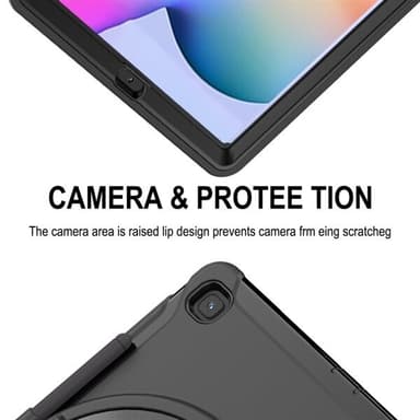 Deksel med roterbart stativ til Samsung Galaxy Tab S6 Lite Svart