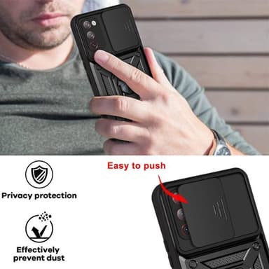 Beskyttelsedeksel med kamerabeskyttelse & Magnet Samsung Galaxy S20 FE Sort