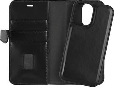 Buffalo iPhone 16 2in1 Leather MagSeries lommebokdeksel (sort)