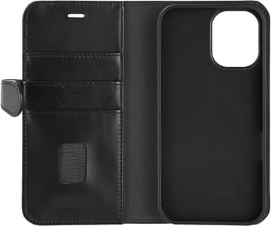 Buffalo iPhone 16 2in1 Leather MagSeries lommebokdeksel (sort)