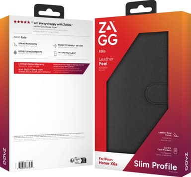 Zagg Honor X6a lommebokdeksel (sort)