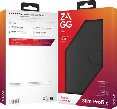 Zagg Honor 90 lommebokdeksel (sort)