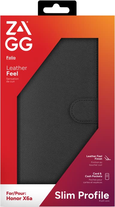 Zagg Honor X6a lommebokdeksel (sort)