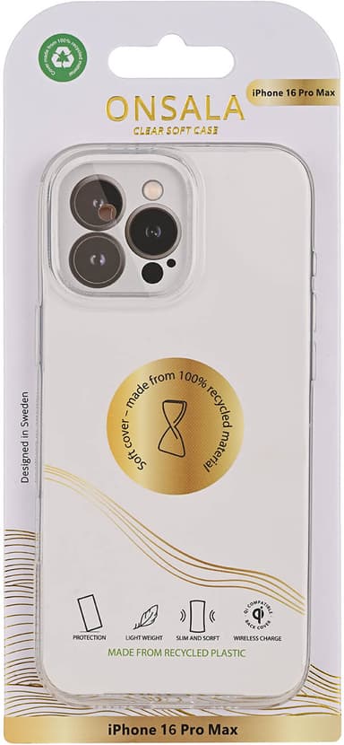 Onsala iPhone 16 Pro Max deksel (gjennomsiktig)