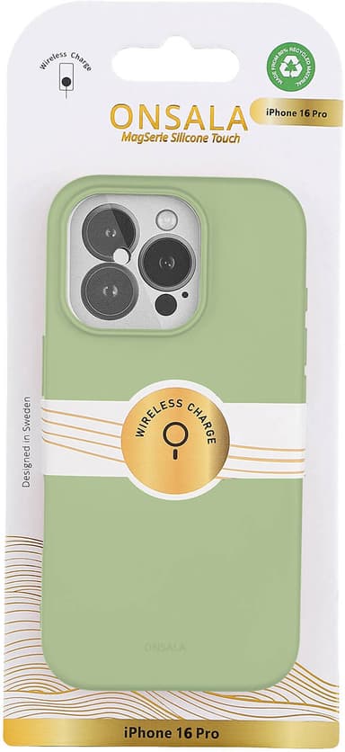 Onsala iPhone 16 Pro silikondeksel (lime)