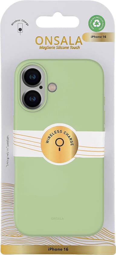 Onsala iPhone 16 silikondeksel (lime)