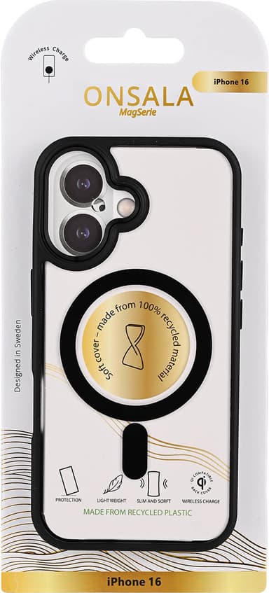 Onsala iPhone 16 Bumper MagSeries deksel (sort)