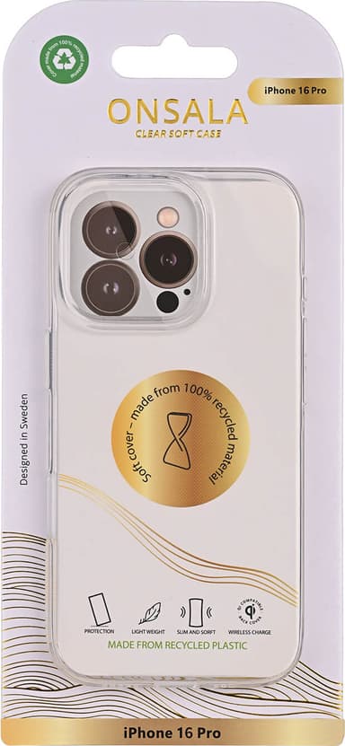 Onsala iPhone 16 Pro deksel (gjennomsiktig)