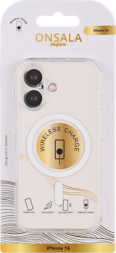 Onsala iPhone 16 MagSeries deksel (gjennomsiktig)