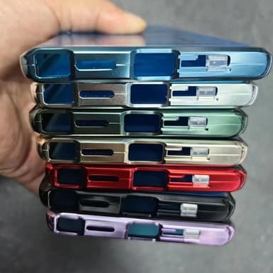 Dobbeltsidig spenne anti-kikk telefonveske med linsebeskytter for Samsung Sølv  Samsung S23 Ultra