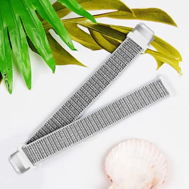Klokkereim flettet nylon Sølv