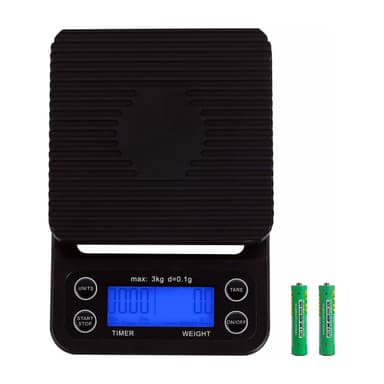 Digital kjøkkenvekt / kaffevekt 3 kg/0.1g Svart Sort