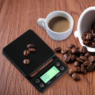 Digital kjøkkenvekt / kaffevekt 3 kg/0.1g Svart Sort