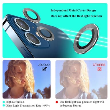 Telefon Kamera Lens Protector 3-Pack Sølv