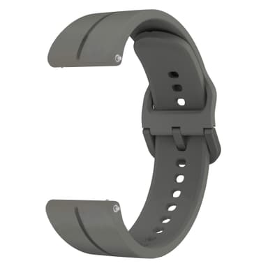 Klokkebånd silikon Mørk grå 20 mm