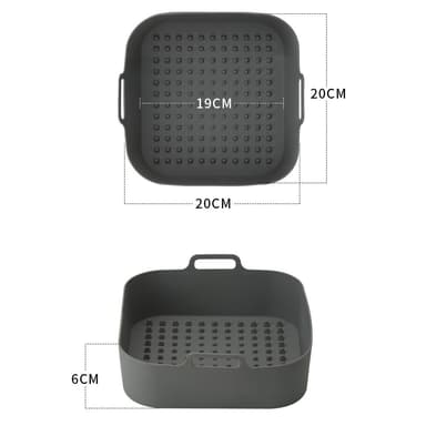 Silikonskål til Air Fryer Grå 20 cm