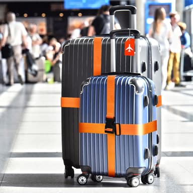Bagasjerem med adresseetikett Oransje