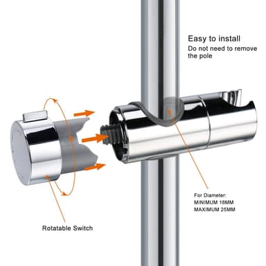 Dusjbrakett Dusjstanghode Brakettholder 18-25mm Erstatningshånddusjhodebrakett Armklemme for skyvedusjarmer Skyvestenger Gul