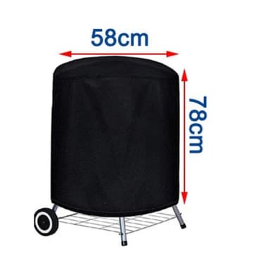 Rundt grilltrekk, 58 X 77 cm Sort