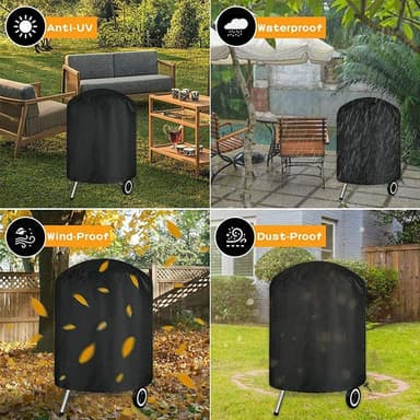 Rundt grilltrekk, 58 X 77 cm Sort