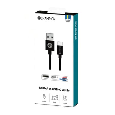 USB-A til USB-C-kabel 2m Sort