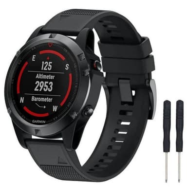 Armbånd til Garmin klokker 22 mm Silikon Svart