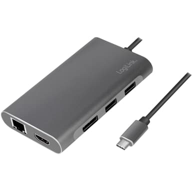 USB-C-dokkingstasjon 8-i-1 HDMI / DP / RJ45 / USB / USB-C 100W