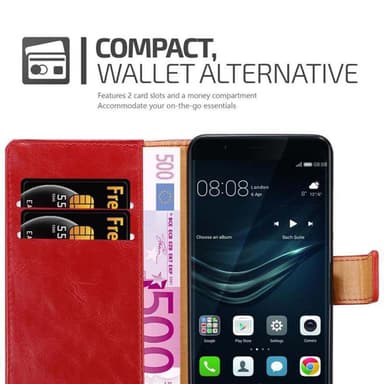 Huawei P9 PLUS lommebokdeksel etui (rød)