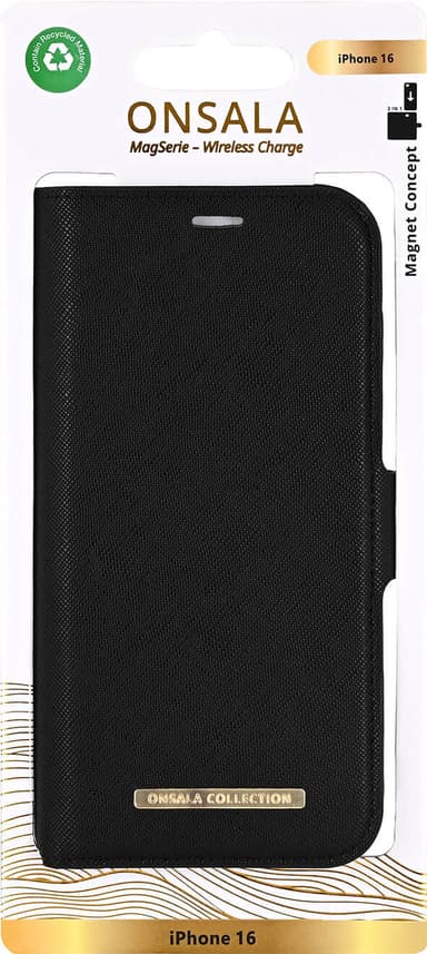 Onsala iPhone 16 MagSeries wallet cover (black)