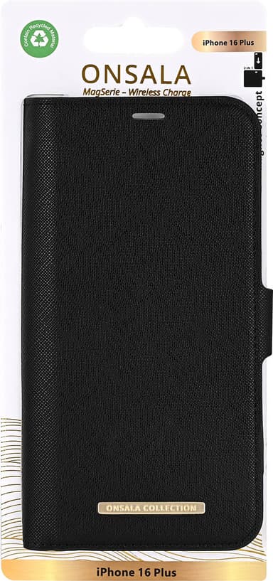 Onsala iPhone 16 Plus MagSeries wallet cover (black)