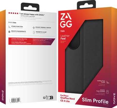 Zagg OnePlus Nord CE 4 Lite lommebokdeksel (sort)