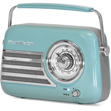 Madison Retro Radio med Bluetooth og FM (blå)