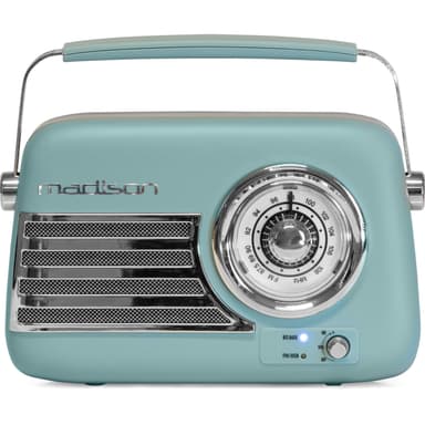 Madison Retro Radio med Bluetooth og FM (matt blå)